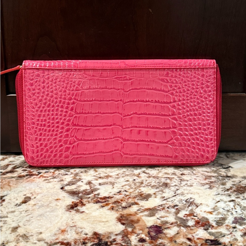 *GENTLY USED* LOFT Pink Crocodile Embossed Wallet
